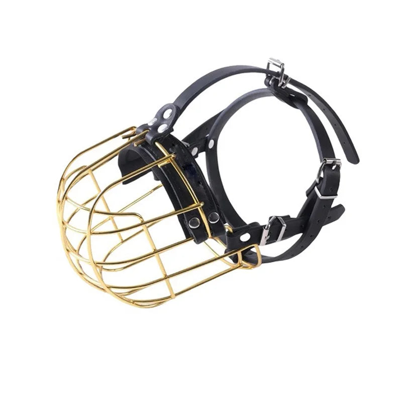 Stainless Steel Dog Muzzle Anti-Biting Breathable Pet Mouth Mask Adjustable Protection Cover Dog Muzzle Accessories Pet Supplies