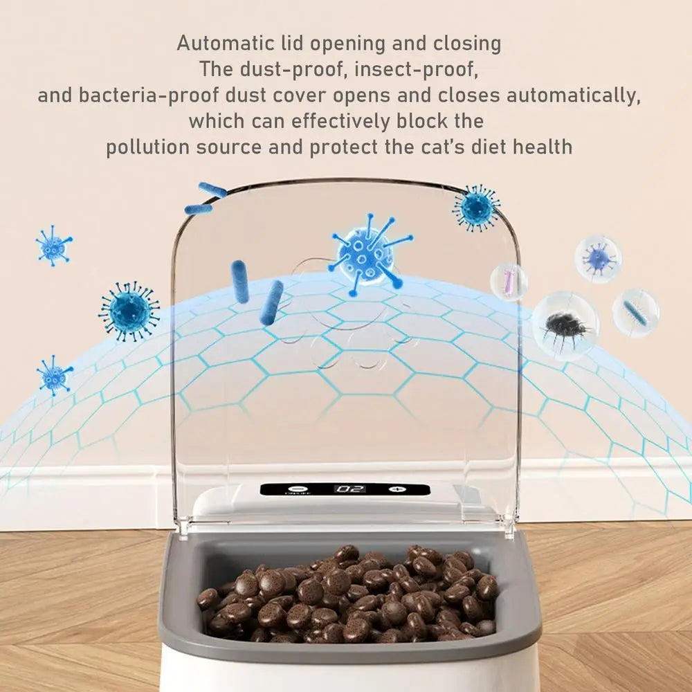 1pcs Smart Pet Feeder Automatic Cat Feeder Dog Slow Food Machine Timed Automatic Lid Opening Cat Food Dispenser Cat Dog Bowl