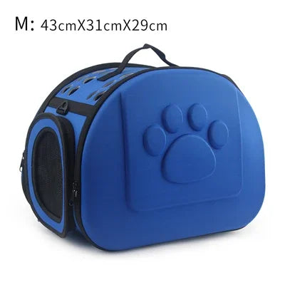 Foldable Portable Pet Carriers Bag EVA Multihole Breathable Dog Cat Carrier Bags Outdoor Travel Pets Cats Handbag Safety Zippers