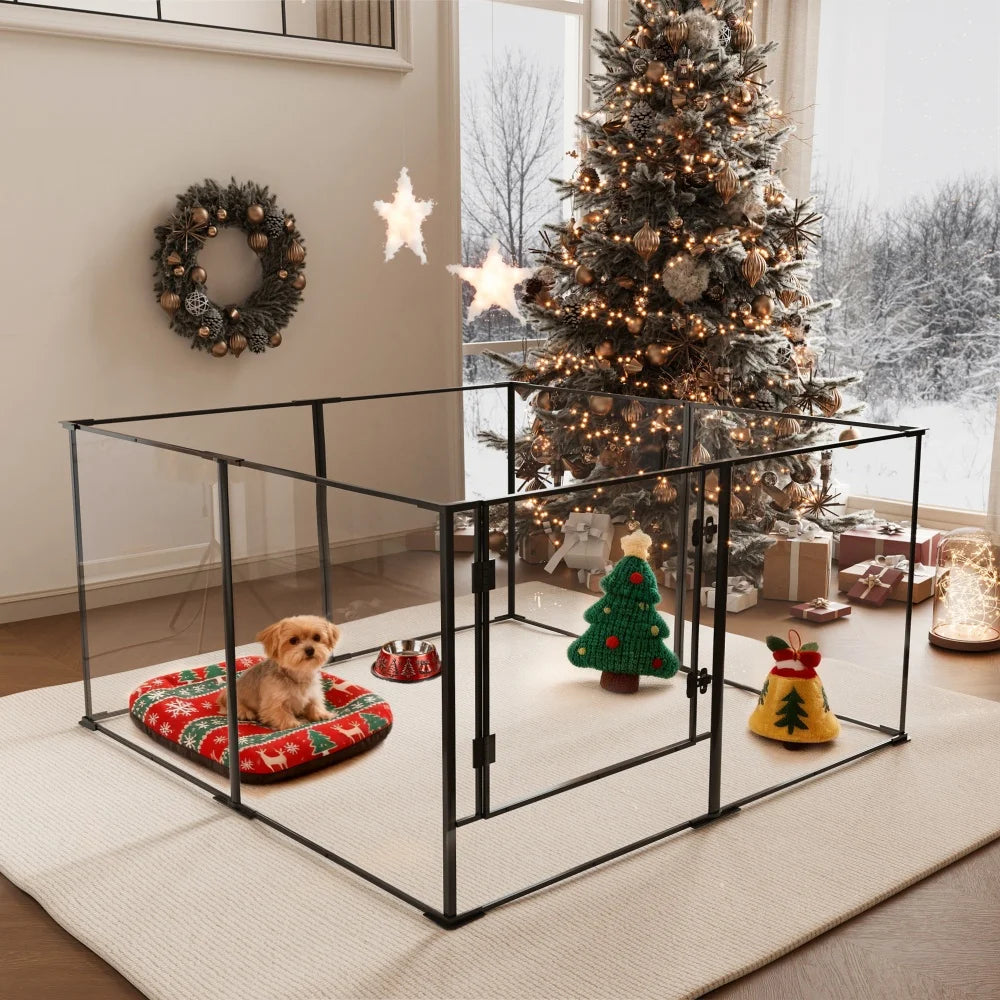 Large Acrylic Dog Playpen Enclosure Indoor Pet Cage Fence Cat Kitten Rabbit Bunny Hedgehog Pet Whelping Box Full Visibility