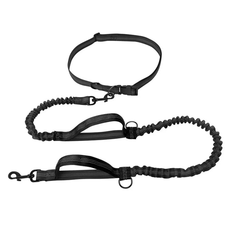 Pet Retractable Belt Leash For Running Reflective Retractable Hand Free Dog Leash with Adjustable Waist Rope For Outdoor Running