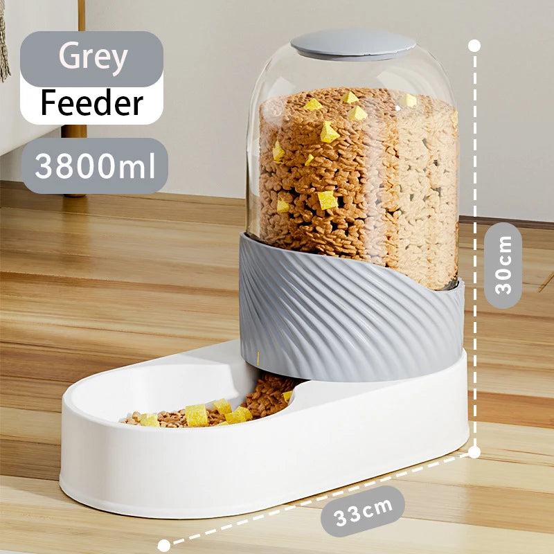 2/3.8L Pet Automatic Feeder Cat Water Dispenser Dog Automatic Feeder Cat Dog Water Dispenser Pet Bowl Combination Pet Supplies