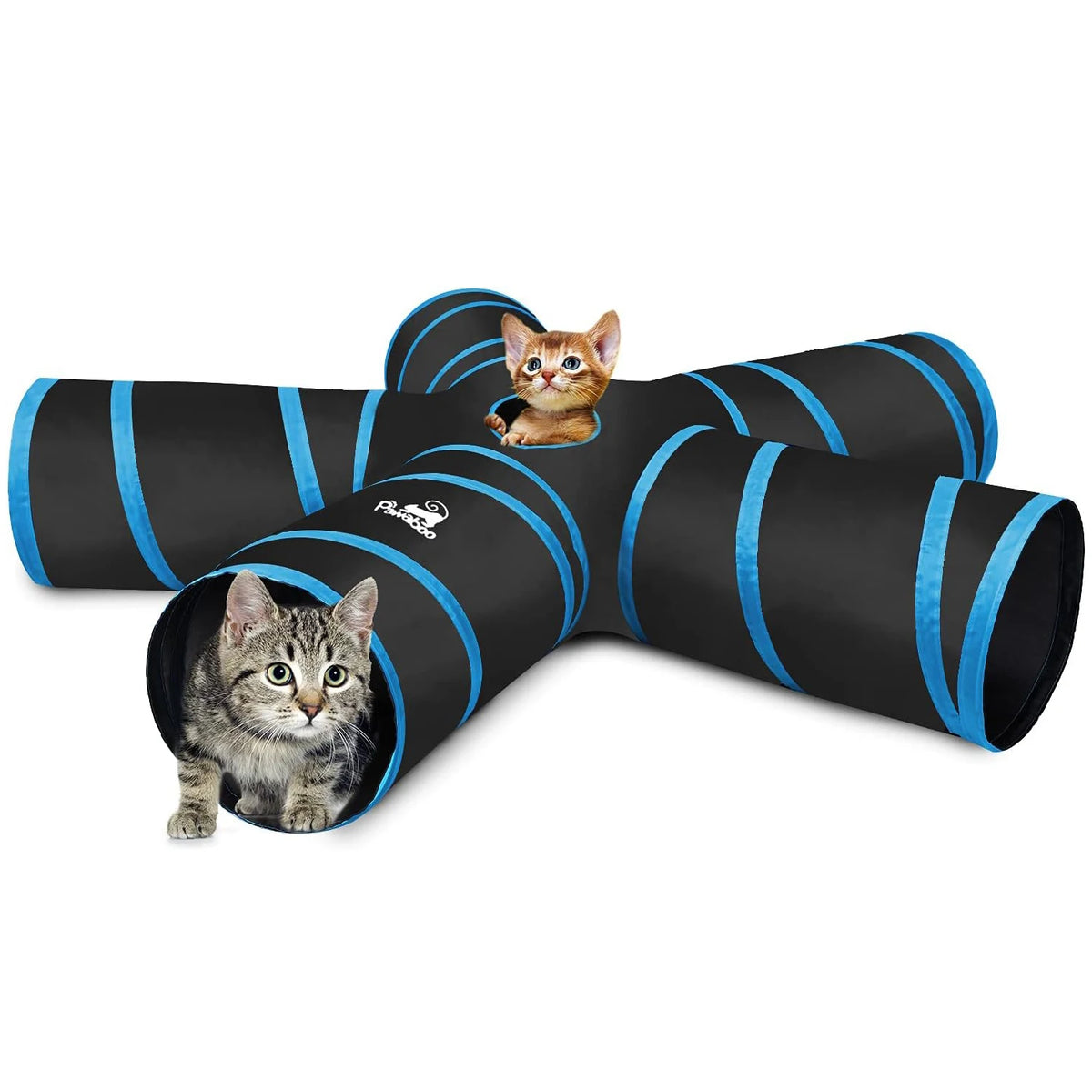 Pawaboo Cat Toys Cat Tunnel Tube Extensible Collapsible Play Tent Interactive Toy Maze Cats House with Balls and Bells for Cats