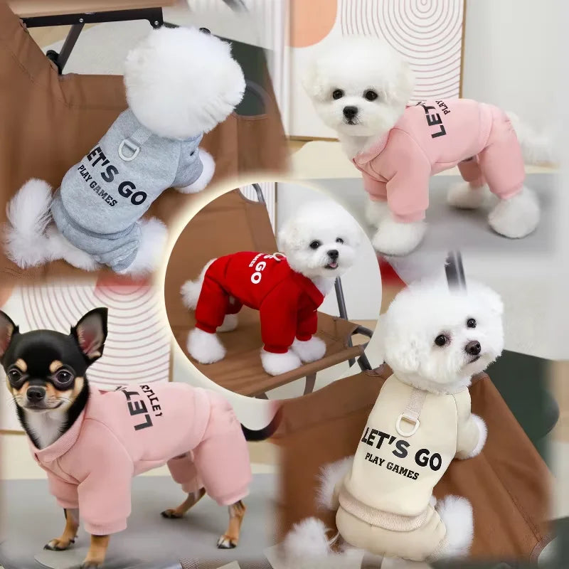 Winter Warm Pet Dog Coat Thicken Soft Dog Hoodies Jumpsuit For Small Medium Dogs Autumn Comfortable Puppy Clothes Pet Supplies