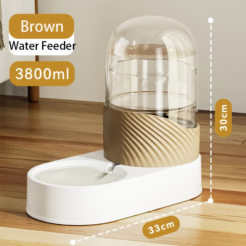 2/3.8L Pet Automatic Feeder Cat Water Dispenser Dog Automatic Feeder Cat Dog Water Dispenser Pet Bowl Combination Pet Supplies