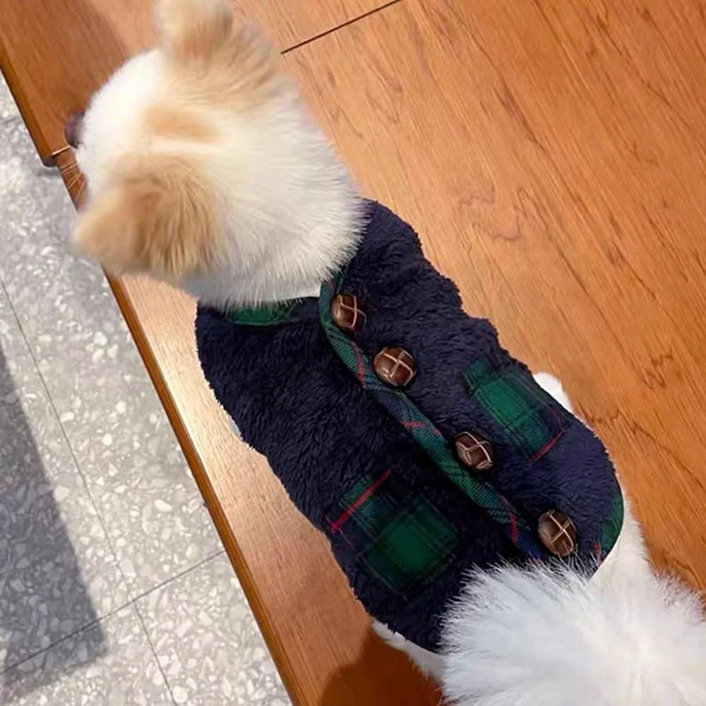 Winter Pet Dog Vest Coat with Scarf Chihuahua Jacket Christmas Costumes for Small Medium Dogs Puppy Fleece Clothes Pet Supplies