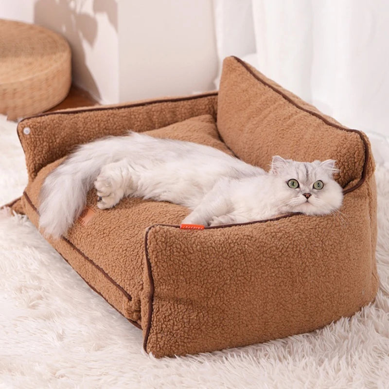 All-Season Universal Kennels Winter Warm Pet Sofa For Dogs Cats Warm Cat Nest Dog Sleeping Mats Removable Washable Pet Supplies