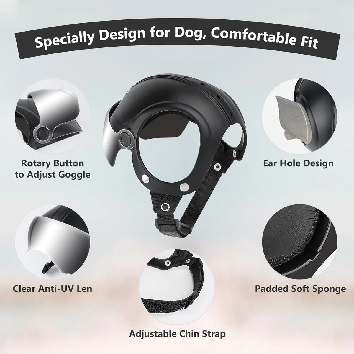 Dog Helmet for Small Breed Cool Pet Motorcycle Helmet with Drop-Down Silver Visor (Without Rivets and Rivets)