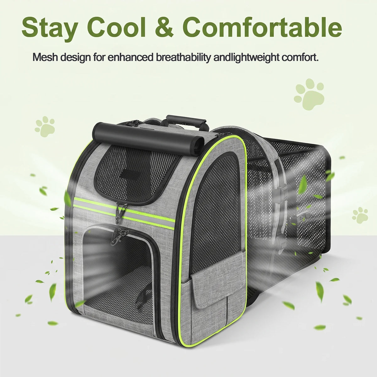 Expandable Pet Carrier Backpack, Breathable Large Capacity Travel Bag, Outdoor Hiking Backpack for Cats and Small Dogs