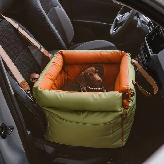Puppy Car Seat Pet Travel Bed Portable Travel Outdoor Detachable Washable Pet Car Seat with Harness for Dogs Cats