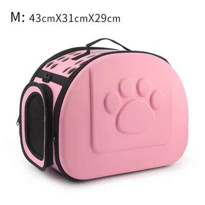 Foldable Portable Pet Carriers Bag EVA Multihole Breathable Dog Cat Carrier Bags Outdoor Travel Pets Cats Handbag Safety Zippers