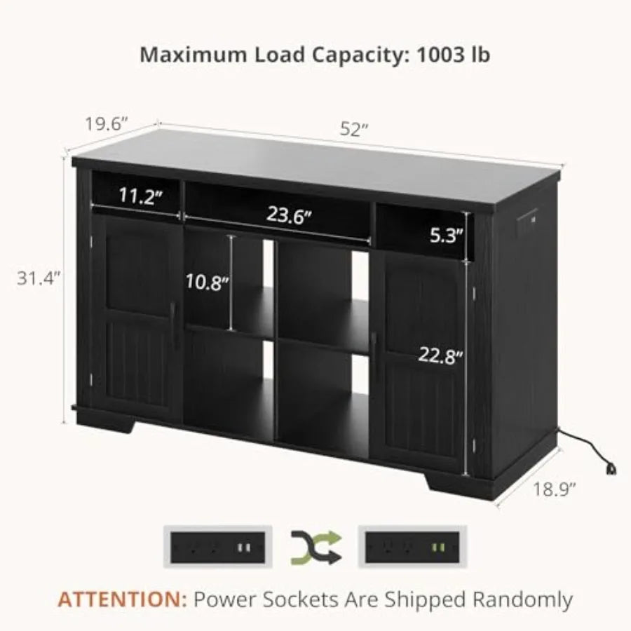 55-75 Gallon Fish Tank Stand, Heavy Duty Aquarium Stand with Power Outlet, 1000LBS Wood Fish Tank Cabinet with Storage Suitable