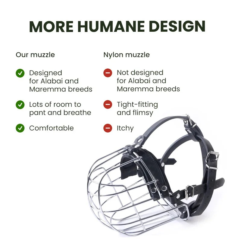 Stainless Steel Dog Muzzle Anti-Biting Breathable Pet Mouth Mask Adjustable Protection Cover Dog Muzzle Accessories Pet Supplies