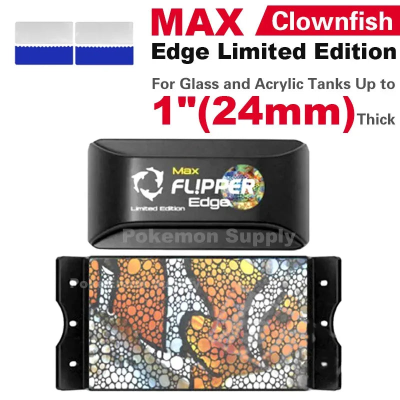 Limited Edition Flipper Edge Max Magnetic Algae Cleaner 2 In 1 Floating No Scratch for Glass Acrylic Fish Tank Marine Aquarium