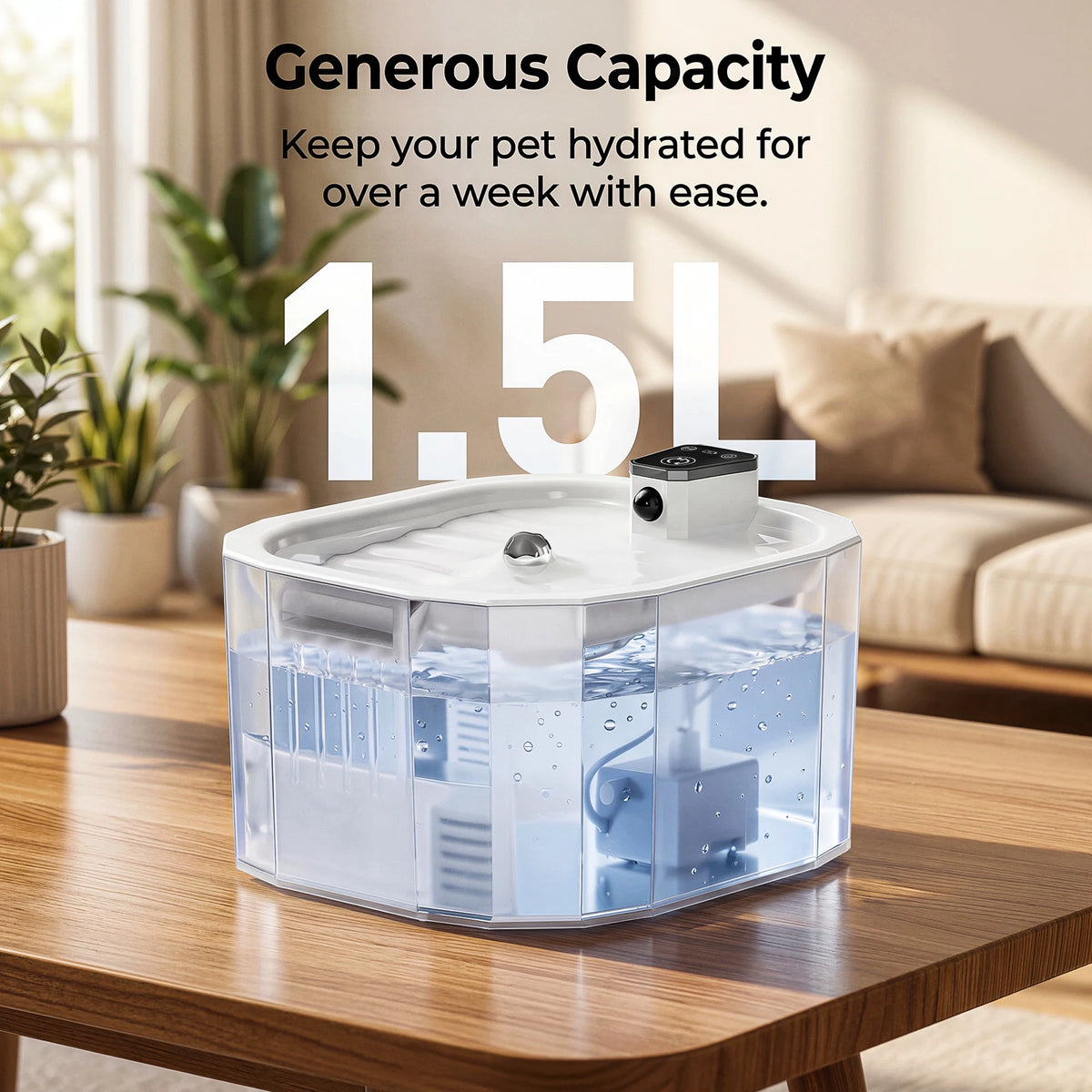 Wireless Cat Water Fountain 2200mAh Motion Sensor Auto Pet Water Dispenser Ultra Quiet Pump Filter USB Rechargeable Home Travel