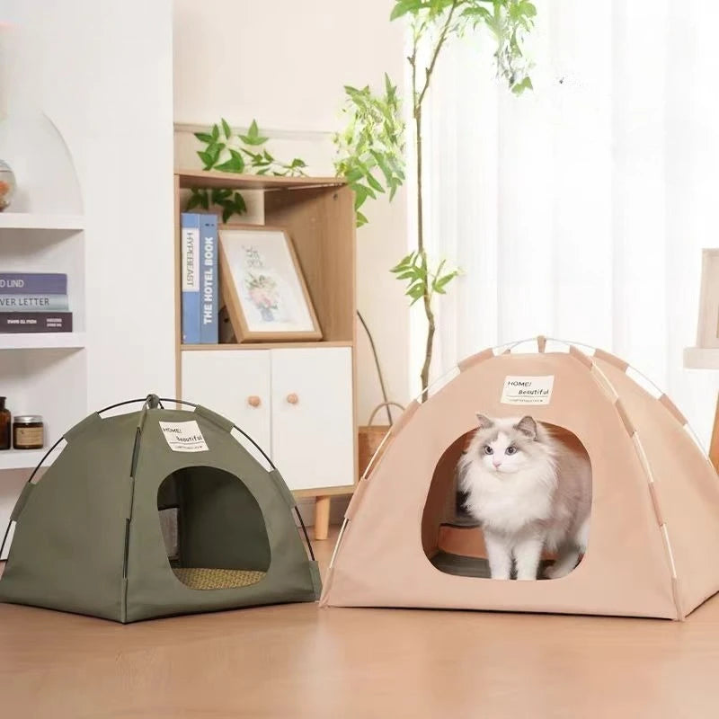Outdoor Stray Cat House Folding Without Installation Pet Tent Bed Portable for Travel Cool Summer Kitty Puppy Bed Pet Supplies