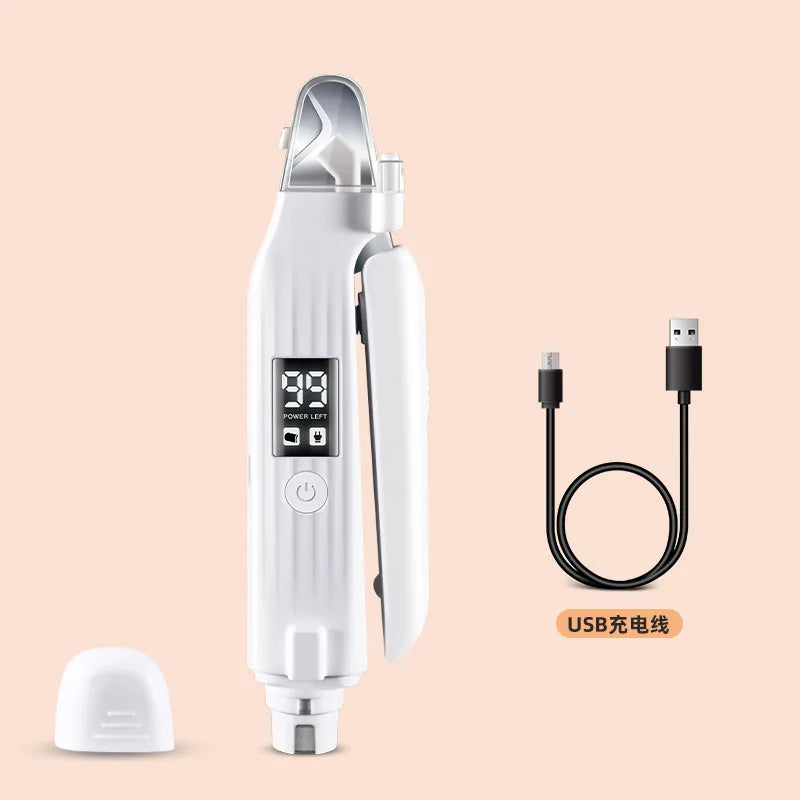 2 in 1 Electric Dog Nail Grinder and Clipper Rechargeable Pet Toenail Clippers with LED Lights for Small Medium Large Dogs/Cats