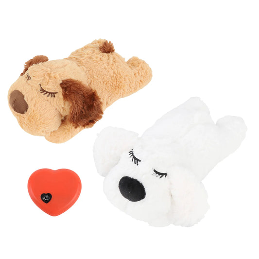 Heartbeat Puppy Toys Interactive Stuffed Animal Heartbeat Plush Toy for Pet Behavioral Sleep Calming Aid