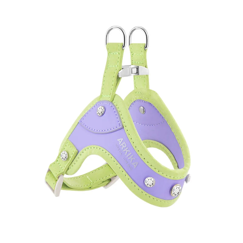 PU Leather Dog Cat Harness Vest and Leash Set Imitation Diamond Pet Harness Puppy Small Dog Cat Harness Pet Supplies Accessories
