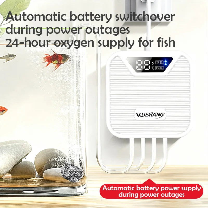 3W Aquarium Oxygen Pump Fishing Oxygenator Outdoor Fish Tank Usb Rechargeable Oxygenator Mute Dual/Four Outlets