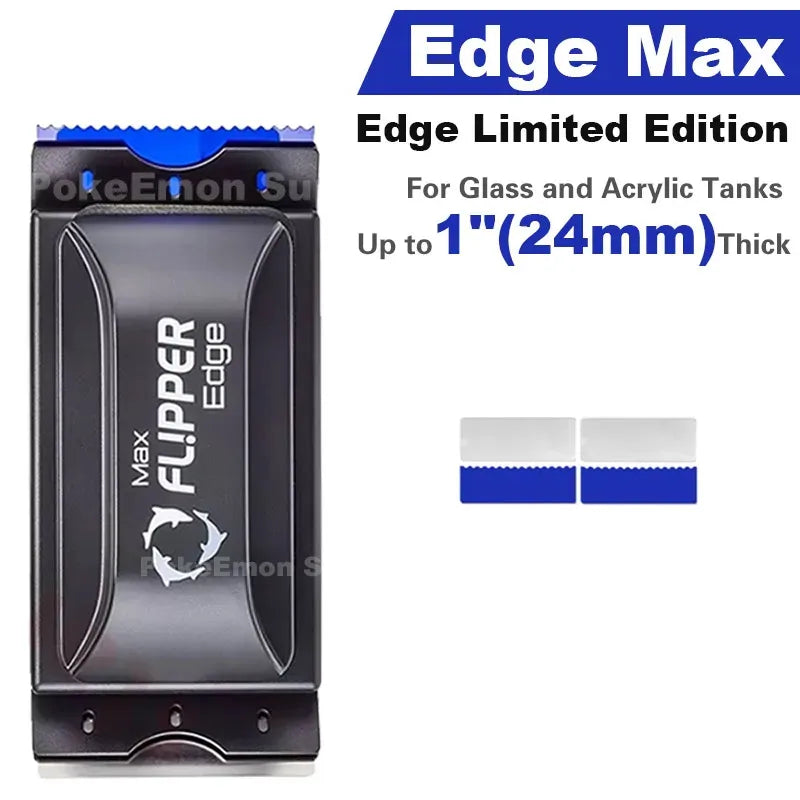 Limited Edition Flipper Edge Max Magnetic Algae Cleaner 2 In 1 Floating No Scratch for Glass Acrylic Fish Tank Marine Aquarium