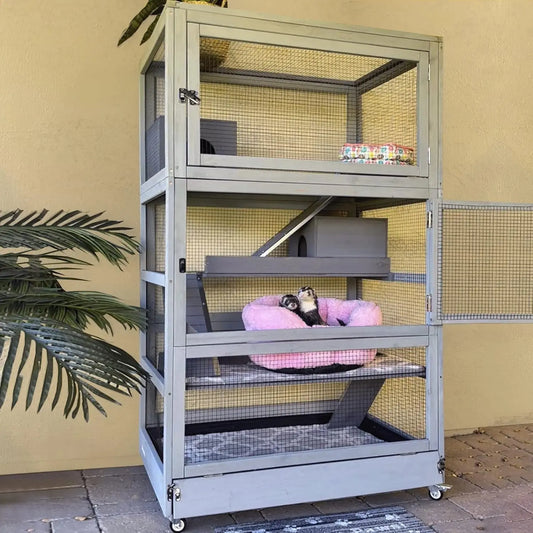 Ferret Cage Chinchilla House Large 4 Levels Critter Nation Cage Perfect for Ferret,Chinchilla, Rat, Squirrel,, Customized