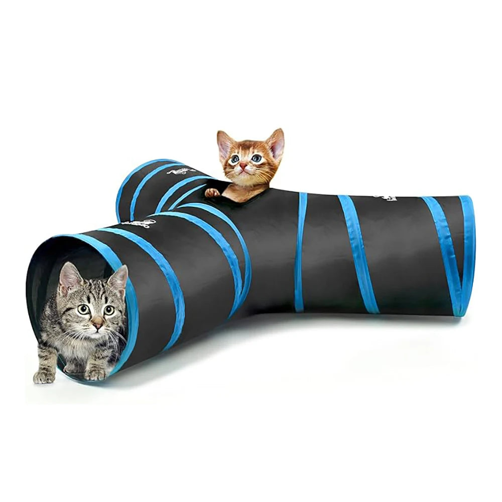 Pawaboo Cat Toys Cat Tunnel Tube Extensible Collapsible Play Tent Interactive Toy Maze Cats House with Balls and Bells for Cats