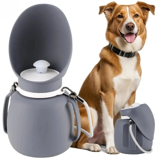 Silicone Dog Water Bottle,2-in-1 Foldable&Leakproof,BPA-Free,Ideal for Hiking,Car Travel & Training,with Carabiner,800ml