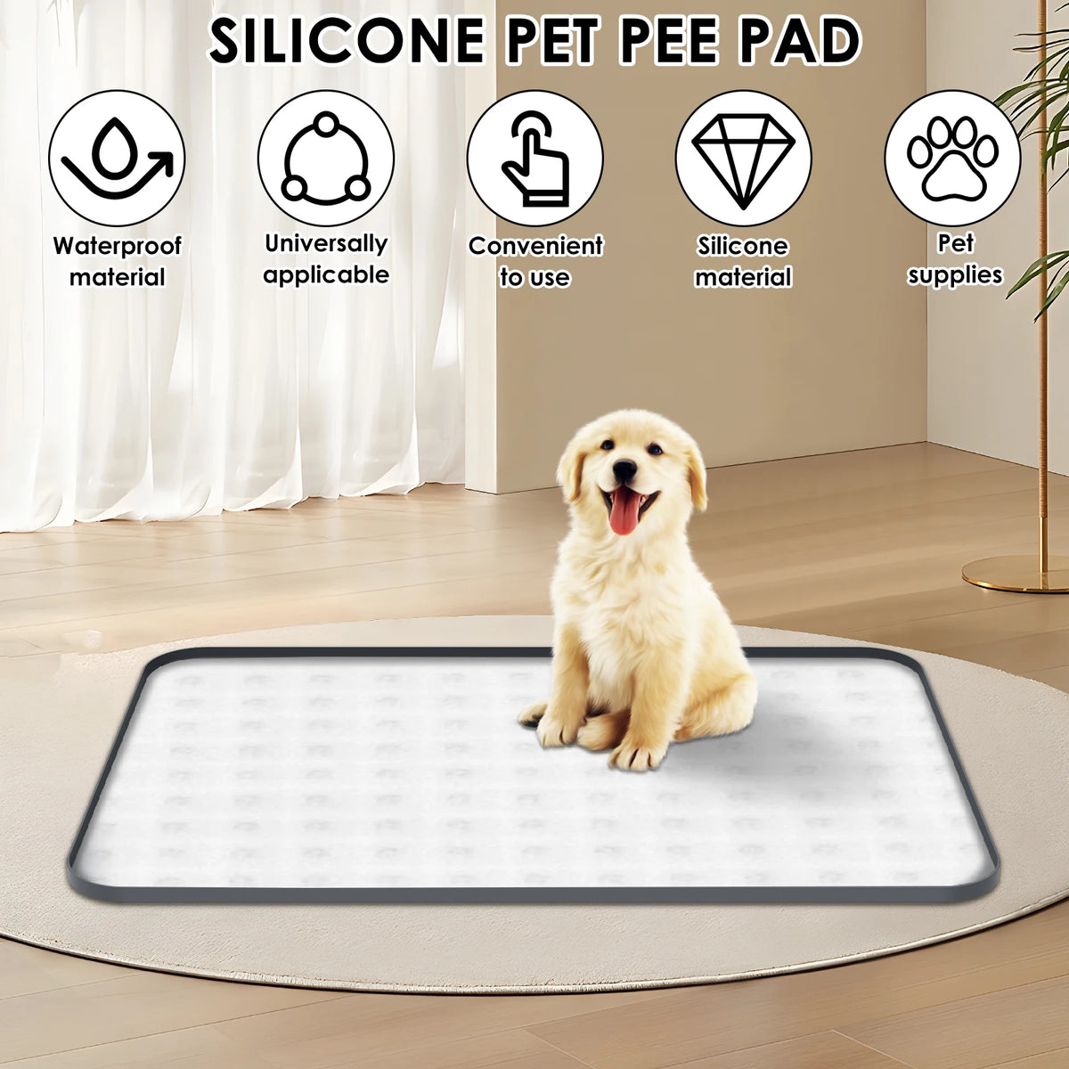Dog Toilet Silicone Pee Pad Holder Foldable Leak Proof Foldable Puppy Potty Training Pad for Floor Protection Pet Supplies