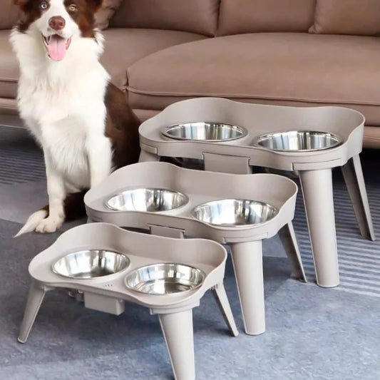 Stainless Steel Pet Bowl Dual Use Food And Water Dish for Dogs And Cats Dog Bowl with Cat Bowl Features Pet Supplies