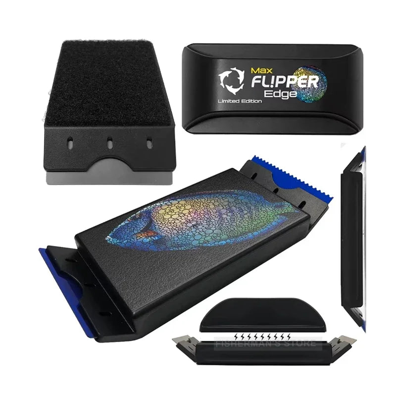 Limited Edition Flipper Edge Max Magnetic Algae Cleaner 2 In 1 Floating No Scratch for Glass Acrylic Fish Tank Marine Aquarium