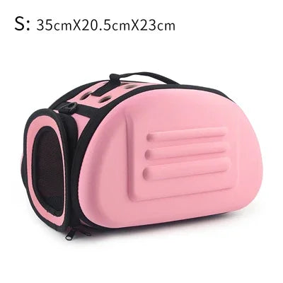 Foldable Portable Pet Carriers Bag EVA Multihole Breathable Dog Cat Carrier Bags Outdoor Travel Pets Cats Handbag Safety Zippers