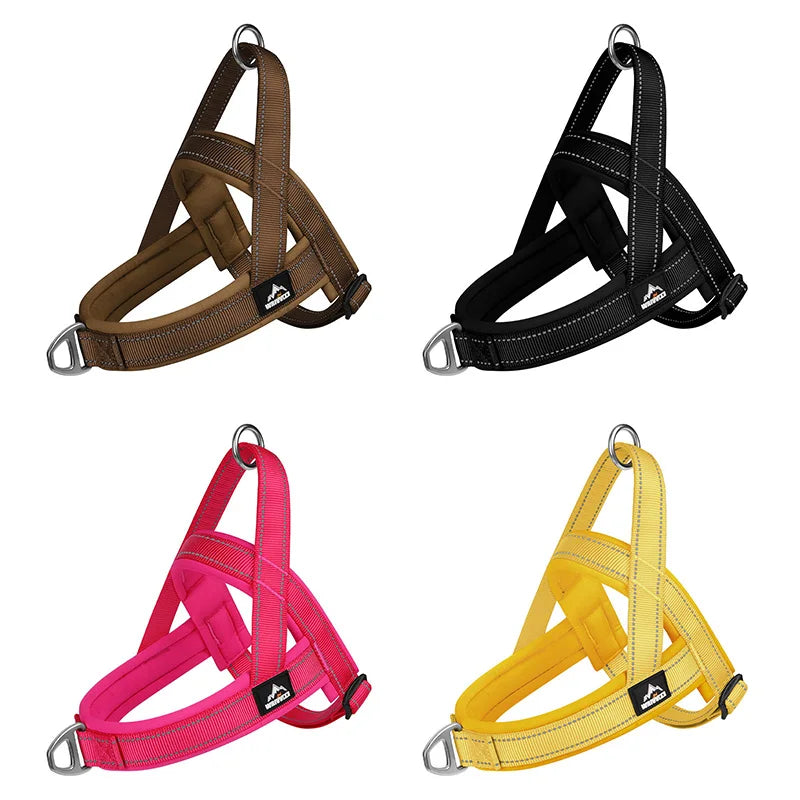 Escape-Proof Tactical Dog Harness with Soft Padded Durable Adjustable No Pull Easy Walking Training Large Dogs Vest Arnés Perro