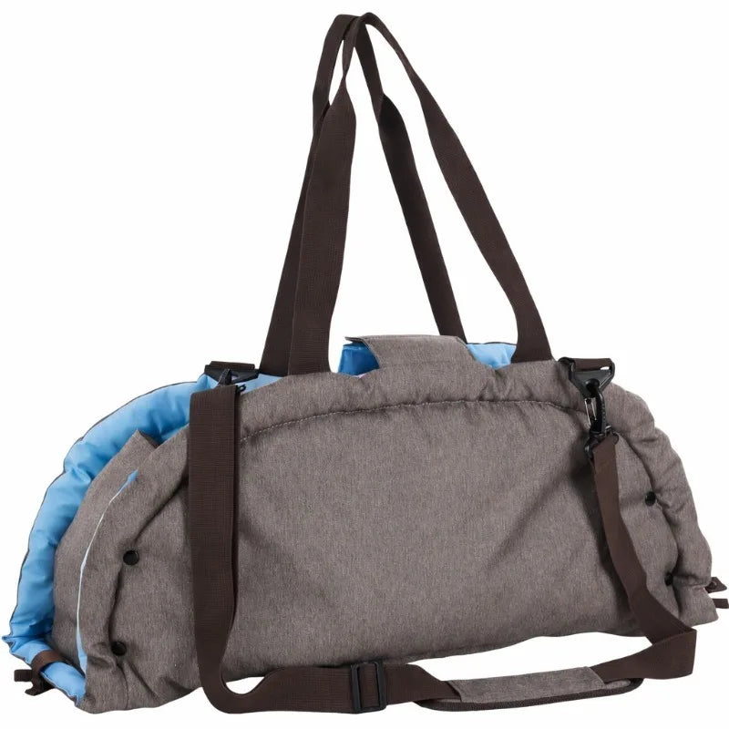 2‑in‑1 Portable Pet Travel Bag, Foldable Breathable Cat Dog Carrier Handbag, Car Small Pet Bed Mat for Outdoor Travel