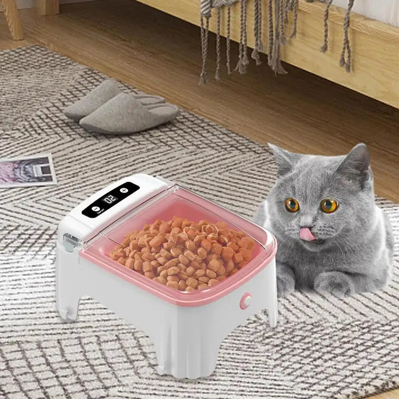 1pcs Smart Pet Feeder Automatic Cat Feeder Dog Slow Food Machine Timed Automatic Lid Opening Cat Food Dispenser Cat Dog Bowl