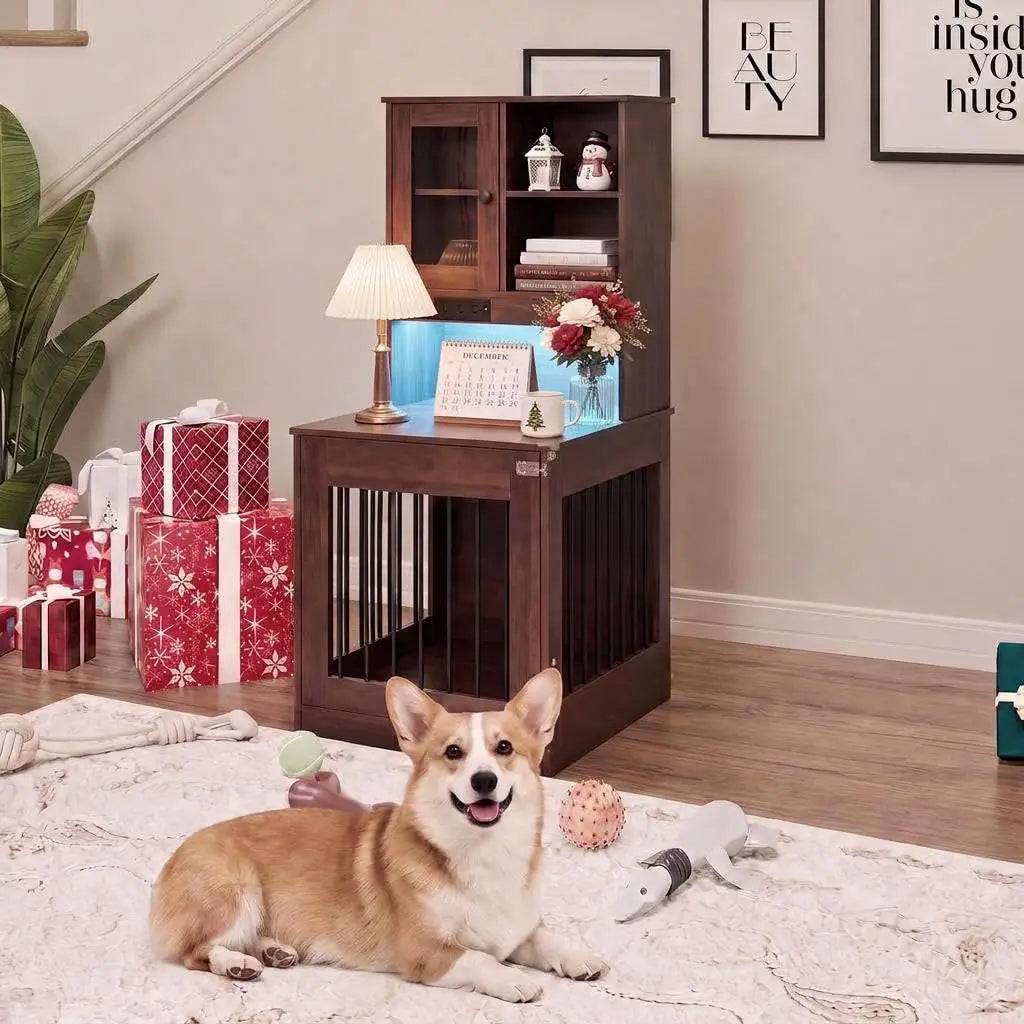 Dog Crate Furniture For Small Dogs Wooden Dog Kennel Nightstand