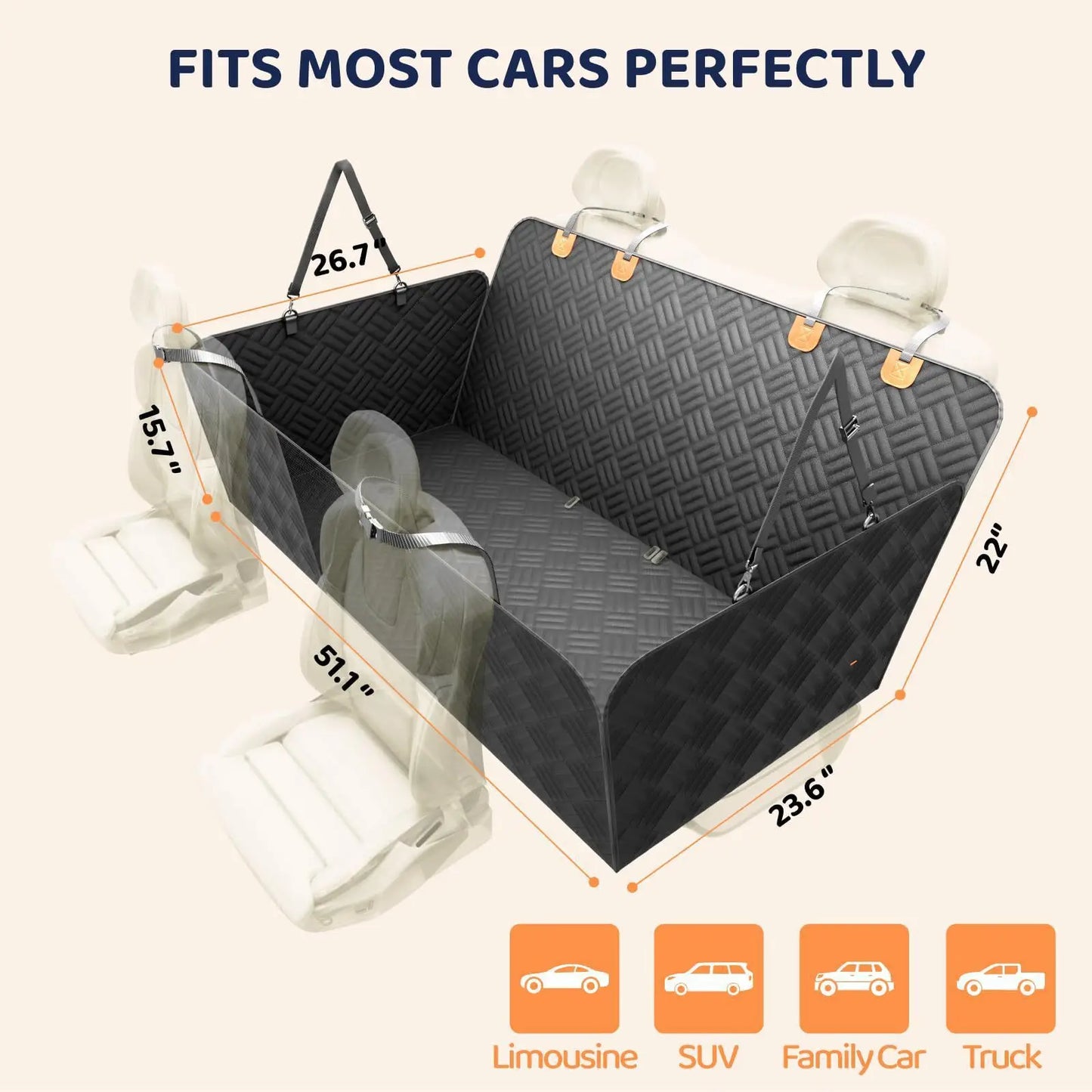 Pet car seat cushion rear seat dog car nest small medium large dog anti dirty car seat cushion isolation car cushion