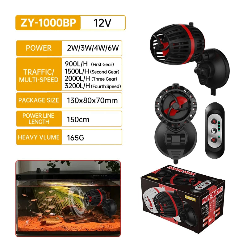 110V-240V fish tank wave pump bottom blow ultra-quiet small variable frequency circulation pump fecal blower sea tank flow pump