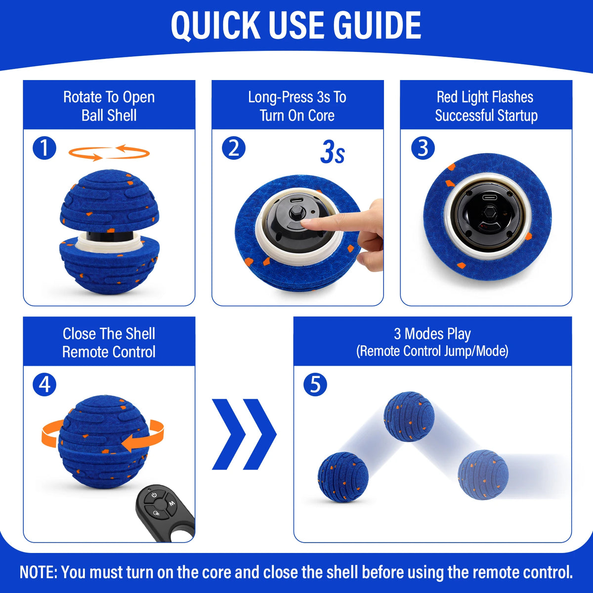 Smart Interactive Dog Toy, E-TPU Toy Ball for Aggressive Chewers, Automatic Moving, Rechargeable Ball for Small/M