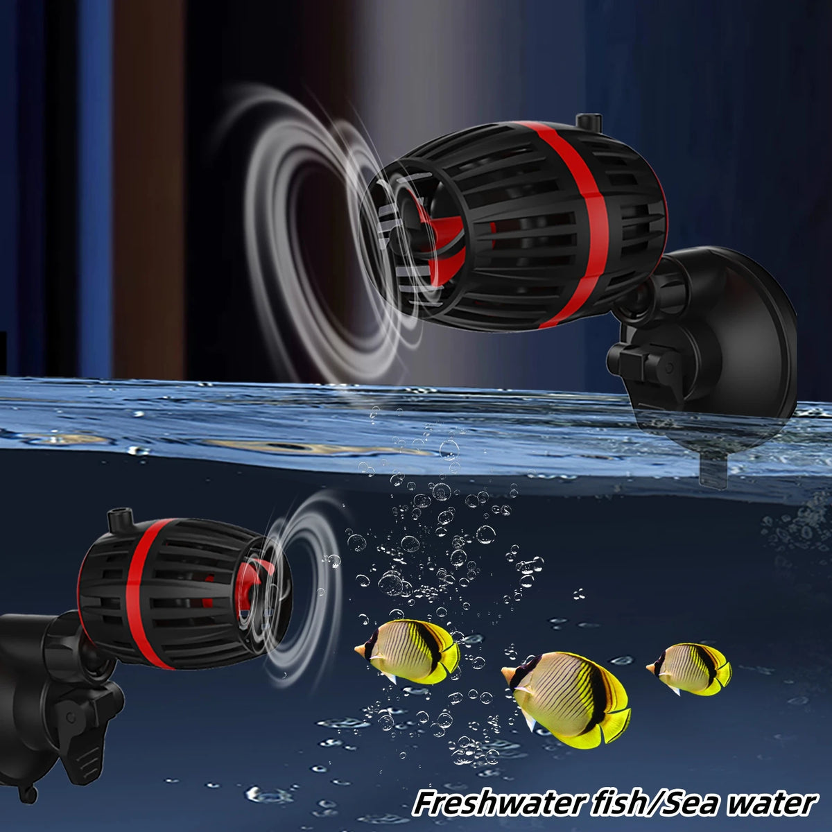 110V-240V fish tank wave pump bottom blow ultra-quiet small variable frequency circulation pump fecal blower sea tank flow pump