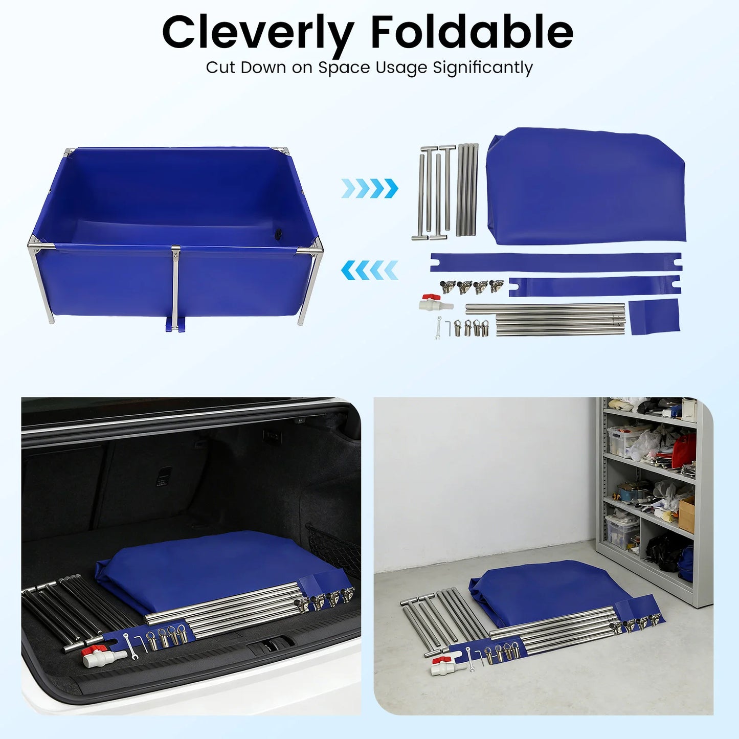 Portable Fish Tank 120 Gallon, Outdoor Canvas Aquaculture Pond with Stainless Steel Frame, or Fish Shrimp Lobster Breeding