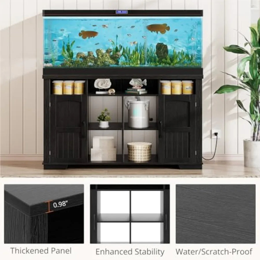 55-75 Gallon Fish Tank Stand, Heavy Duty Aquarium Stand with Power Outlet, 1000LBS Wood Fish Tank Cabinet with Storage Suitable