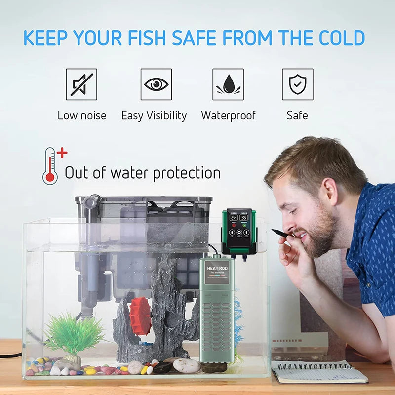Fish Tank Heater External Temperature Control Variable Frequency Energy-Saving Constant Temperature Temperature Control Rod