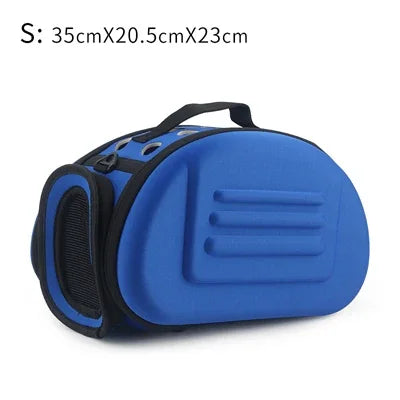 Foldable Portable Pet Carriers Bag EVA Multihole Breathable Dog Cat Carrier Bags Outdoor Travel Pets Cats Handbag Safety Zippers