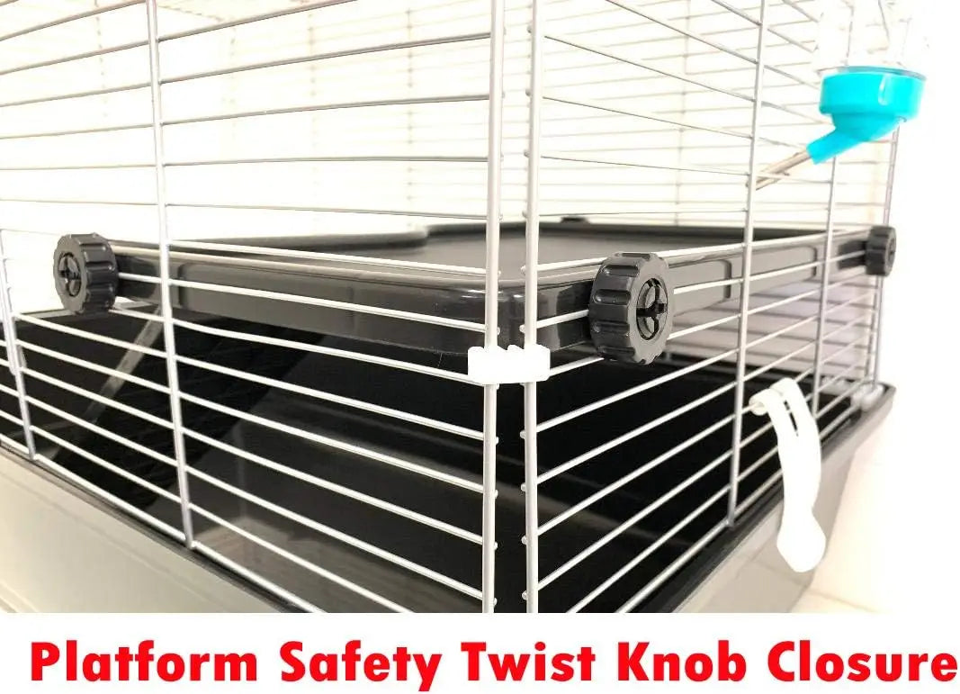 My First Home Large Two-Level Universal Habitat Narrow 3/8-inch Bar Spacing for Exotics Pet Guinea Pig Hedgehog Hamster Gerbil R