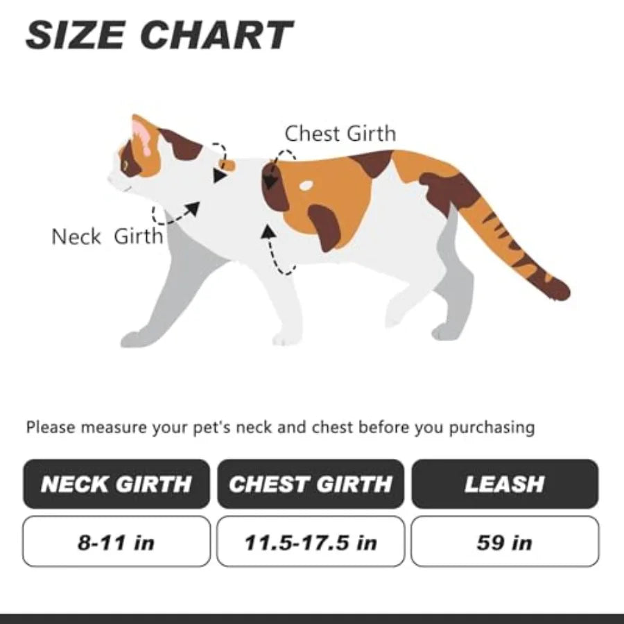 Cat Harness and Leash Set with Airtag Holder for Walking and Travelling, Escape Proof Cat Harness for Small Medium Large Kitten