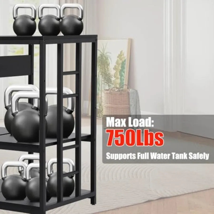 40 50 Gallon Aquarium Stand 36x18 Inch Heavy Duty 750lbs Capacity, 3-Tier Black Adjustable Shelf Steel Frame Fish Tank Stand wi