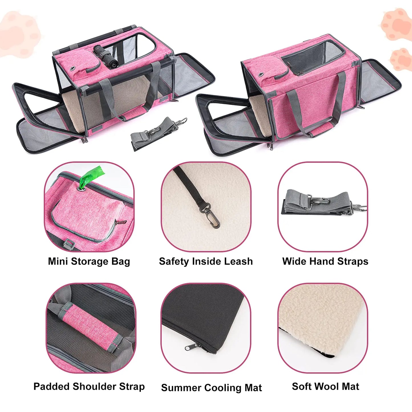 New Pet Carrier for Large and Medium Cats Soft-Sided Pet Carrier for Big Medium Cats and Puppy Dog Carriers Cat Carriers