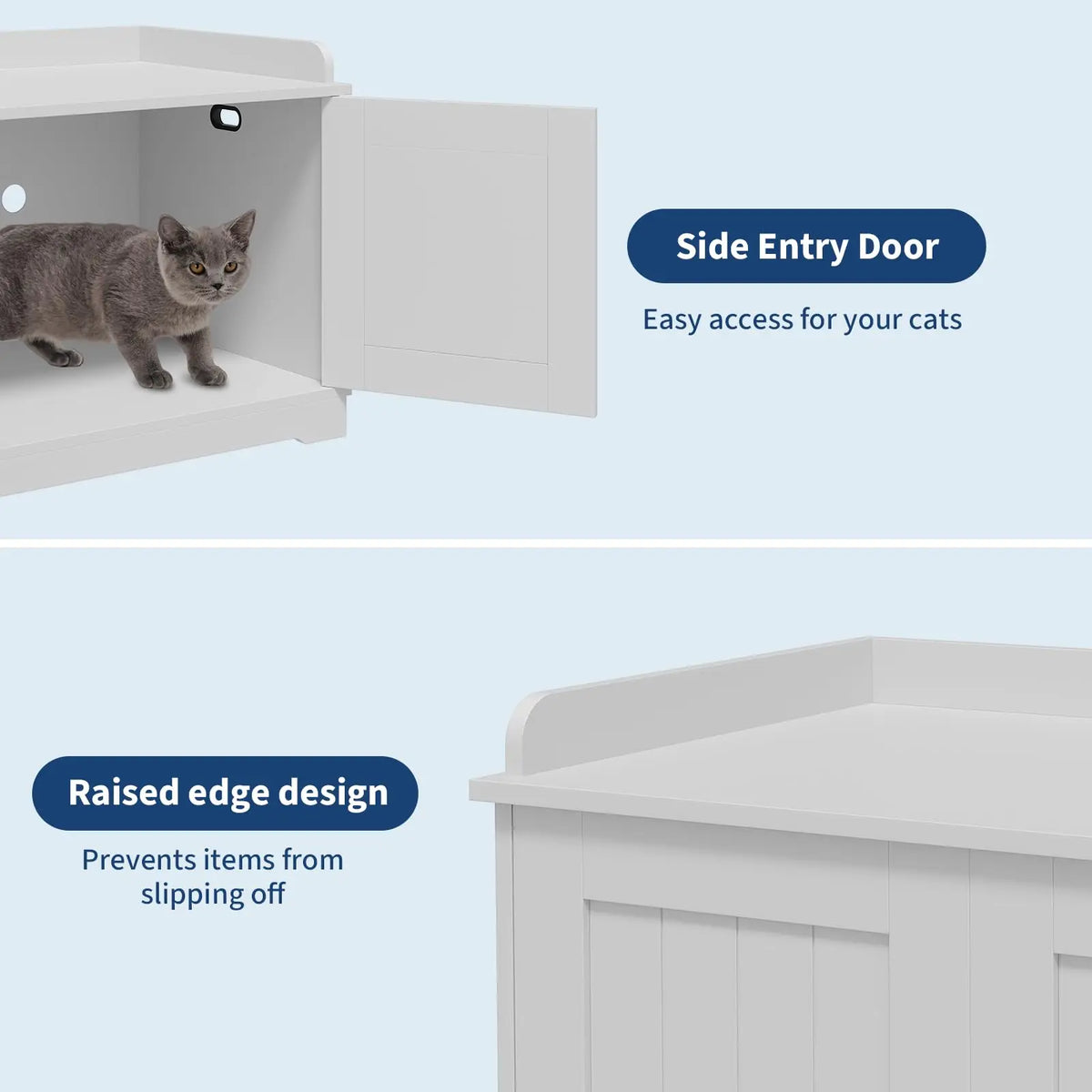 31.5 Inch Wooden Cat Litter Box Enclosure Hidden Litter Box With Barn Door Ventilated Large Pet House Furniture For All Cats