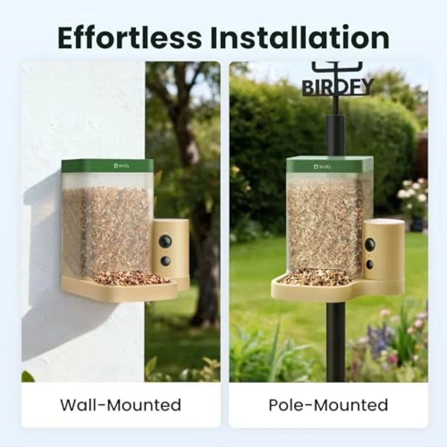 Smart Bird Feeder with Camera for Rookie, Camera Bird Feeder Dual Night Vision, AI Recognition IP66 Waterproof for BirdLovers